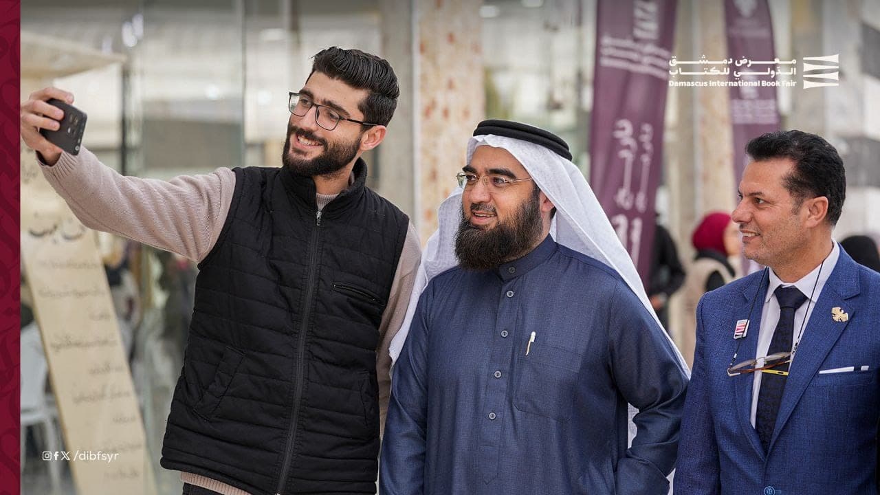 Coming from Bahrain, Sheikh Hassan Al-Husseini visits the book fair