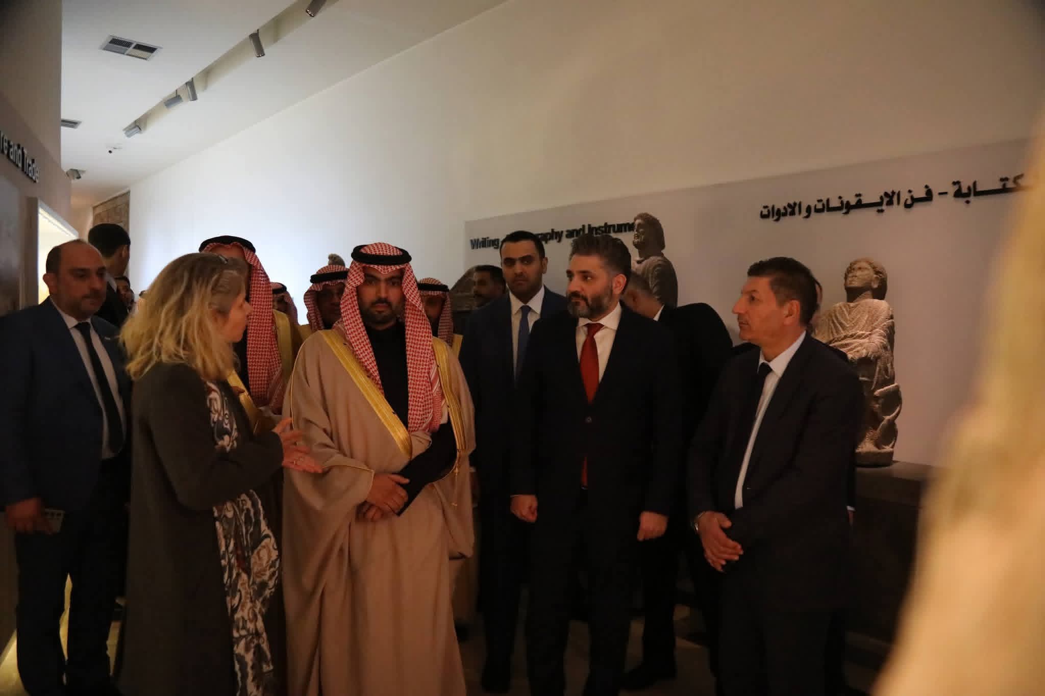 The Ministers of Culture of Syria and Saudi Arabia visit the National Museum in Damascus
